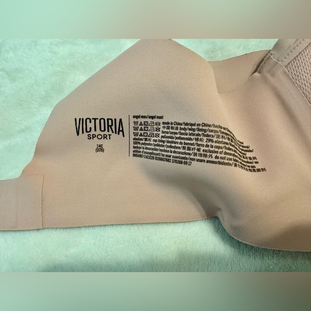 Victorias Secret Sport Angel Max Support Sports Bra light pink 34C - Picture 3 of 8